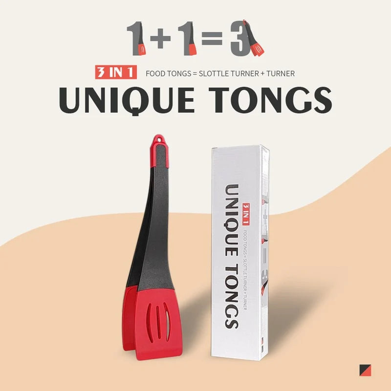 3-in-1 Silicone Food Tongs & Spatula Turner