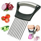 Onion Holder Slicer Vegetable tools Tomato Cutter Stainless Steel Kitchen Gadget